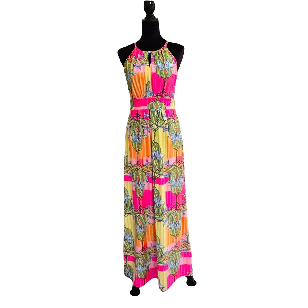 Jude Connally Halter Sleeveless Empire Waist Maxi A-line Sundress NWT